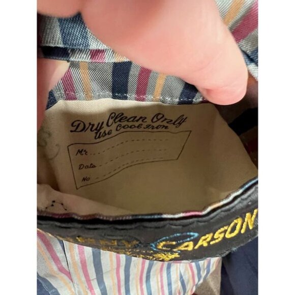 Johnny Carson suit blazer Vintage 1970s mod navy red - Picture 10 of 16